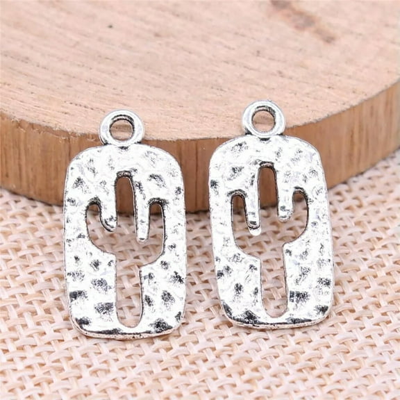 K-KED 120 Pcs Tibetan Silver Cactus Charms Pendant 24X12MM DIY Delicate Jewelry Making C15275
