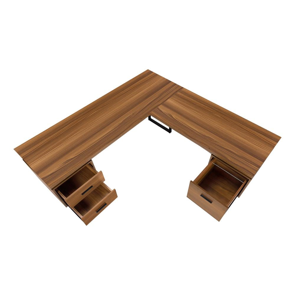 Monarch Specialties Computer Desk, Home Office, Corner, 70"L, L Shape, Work, Laptop, Walnut Laminate