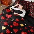 thumbnail image 4 of Homewish Teens Female Men Romantic Couple Lover Twin Bedding Sets 7-Piece,Red Love Heart Print Bedding Comforter Set Microfiber,Happy Valentine'S Day Breathable Sheet Sets,Super Cozy Room Decor, 4 of 8