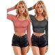 thumbnail image 1 of Set De Dos Blusas Crop Top De Manga Larga Para Mujer Moda UNITALLA, 1 of 5