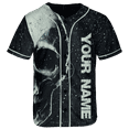 thumbnail image 2 of Lotusprinthandmade Personalized Name Skull Baseball Jersey XS-5XL Multicolor, Skull Jersey for Men, 2 of 3
