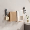 thumbnail image 4 of PPgejGEK Gray Suction Cup Towel Rack Punch-Free Bathroom Organizer Wall Mounted Shelf for Towels Washcloths No Drill Installation Strong Hold Modern Design, 4 of 9