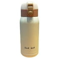 thumbnail image 1 of Bearachild Botella de termo al vacío, taza aislada de acero inoxidable, tazas aislantes con tapa de prensa, suministros para beber en el hogar y Teteras Beige 360ml, 1 of 6