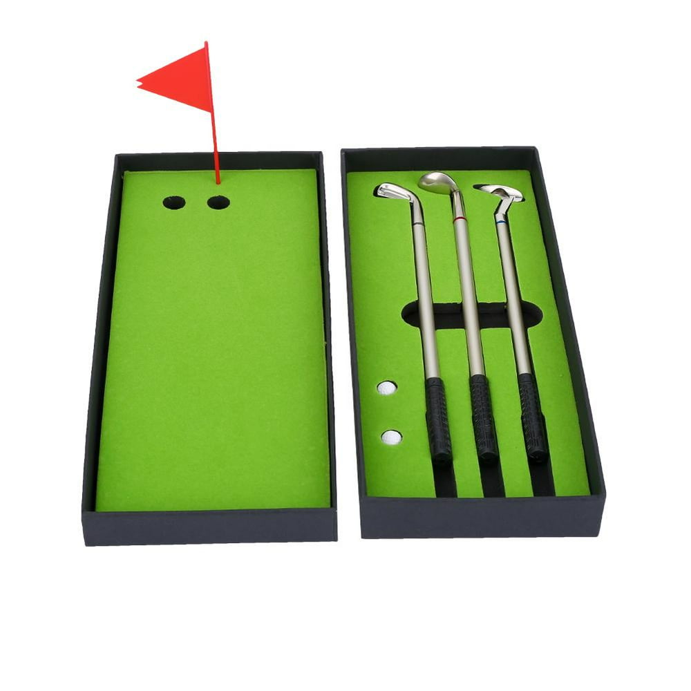 LYUMO Golf Pen Set, 3PCS Mini Golf Clubs Ballpoint Pen Set with Balls
