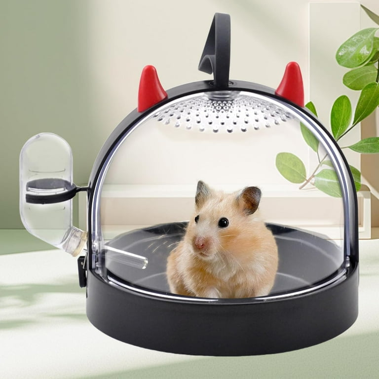 Portable Hamster Travel Cage with Water Bottle, Lightweight