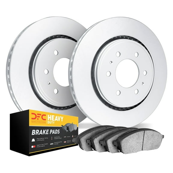 Geospec Plain Front Brake Kit with Heavy Duty Brake Pads for Toyota 4Runner 2003-2009 Silver-Gray Cast Iron