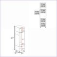 thumbnail image 4 of Chests & Wardrobes | Modern 1-Door White Wardrobe with Mirror & Open Storage | White | Melamine, 4 of 6