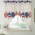thumbnail image 6 of 4th of July Kitchen Window Curtains, Swag Curtains Valance for Bedroom Living Room Bathroom, Patriotic Blue Red Star Independence Day Rod Pocket Window Treatment Curtain Block Drapes 2 Panels 36"x36", 6 of 7