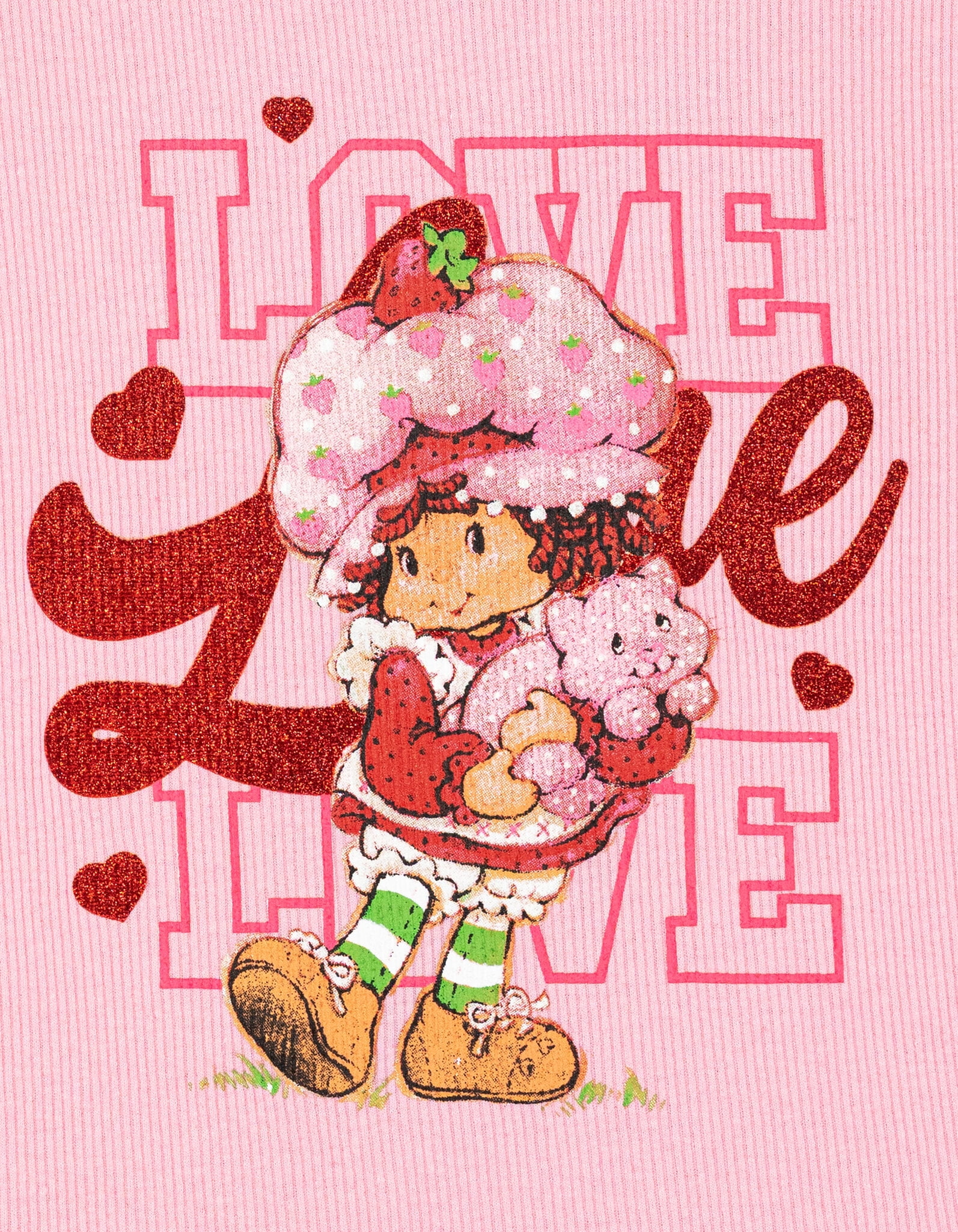Strawberry Shortcake Toddler Girls' 2-Piece Short Sleeve T-Shirt and Flare Pants Set Pink Red Strawberry