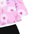 thumbnail image 7 of Toddler Girls Swimsuits Swimwear Long Sleeve Cartoon Floral Prints Top Beach 2PCS Swim Shirts and Rash Guards Size 18-24 Months, 7 of 7