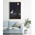 thumbnail image 1 of PixonSign Framed Wall Art Print Set Deer Looks at The Moon in The Night Forest Animals Wilderness Modern Art Farmhouse/Country Colorful Dark for Living Room, Bedroom, Office - 24"x36" Natural, 1 of 5