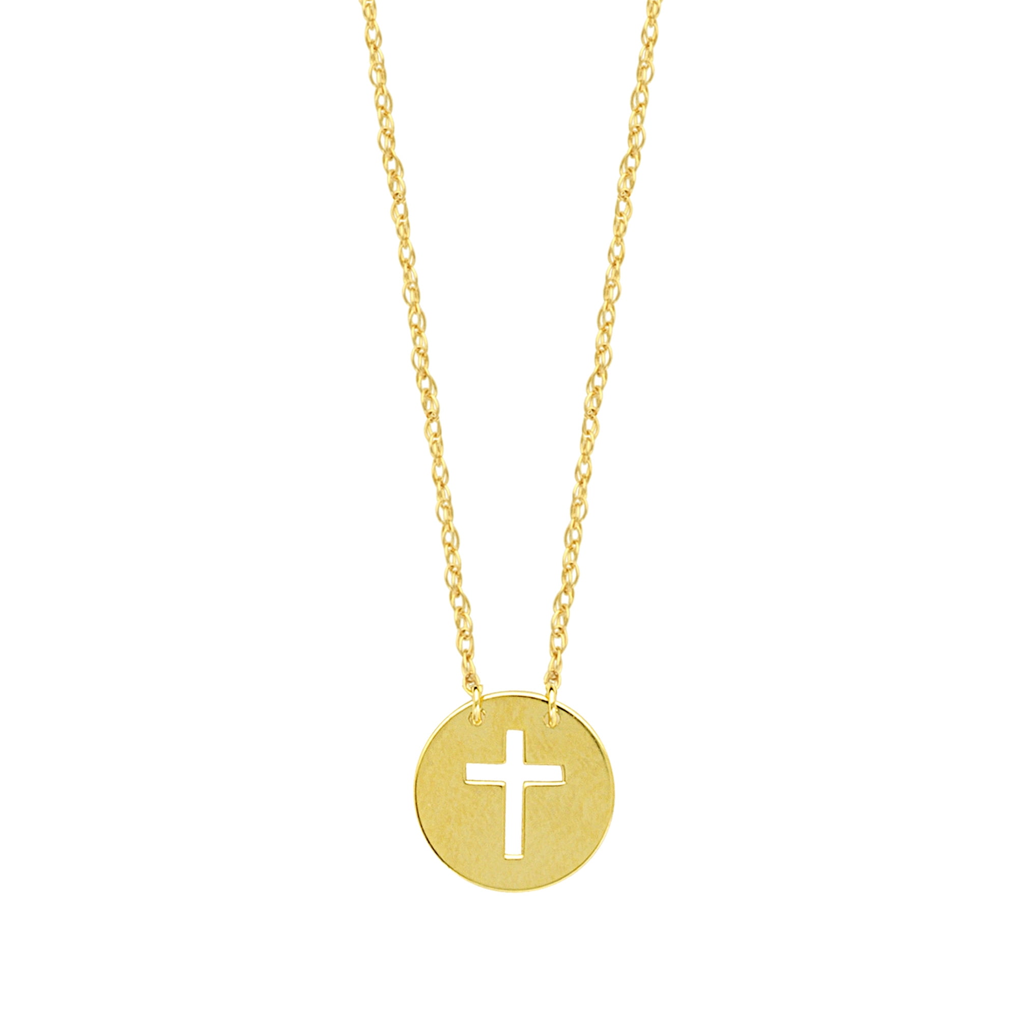 14K Yellow Gold Mini Cross Pendant 