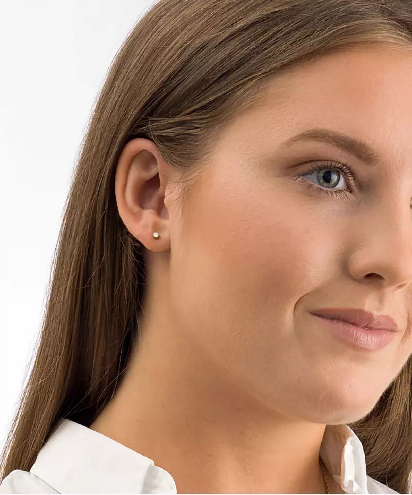Blomdahl | Hypoallergenic | Golden Titanium Bezel Crystal Stud Earrings | Best Choice For Sensitive Ears