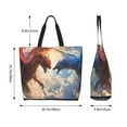 thumbnail image 5 of Honeii Cloud Red And Blue Dragon Print Tote Bag for Women, Foldable Tote Bag Large Shoulder Bag Top Handle Handbag for Travel, Work, 5 of 8