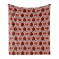 thumbnail image 1 of Pomegranate Soft Flannel Fleece Throw Blanket, Repetitive Juicy and Healthy Fruits Along Twigs Arrangement Pattern, Cozy Plush for Indoor and Outdoor Use, 50" x 60", Blush and Vermilion, by Ambesonne, 1 of 6