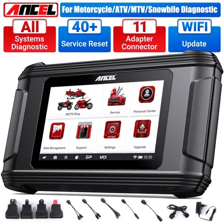 ANCEL MT500 Motorcycle Diagnostic Scan Tool with 5inch Touchscreen Motorbike Scanner All System Tablet Auto VIN OBD Analysis Tool OBD2 Scanner