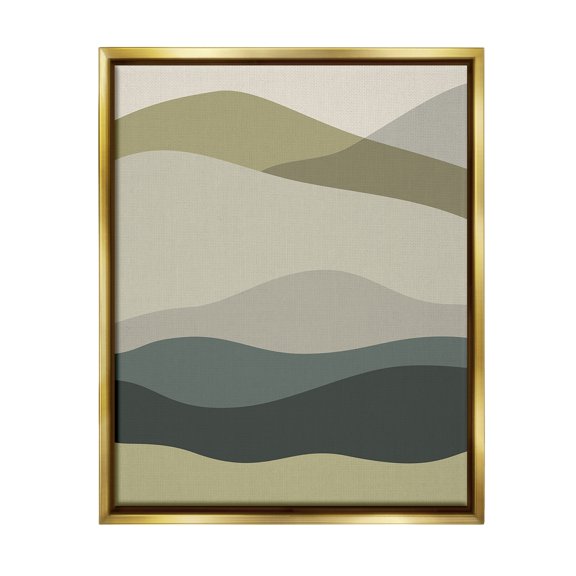 Stupell Industries Modern Countryside Hills Landscape Painting Gold Floater Framed Canvas Art Print Wall Art, 25 x 31