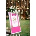 thumbnail image 4 of Darling Souvenir MADE WITH LOVE Welcome Sign, Easy To Use Party Supplies First Birthday Pink Suspenders - It's A Girl Theme Poster For Birthday Party Celebrations- 18x12, 4 of 5