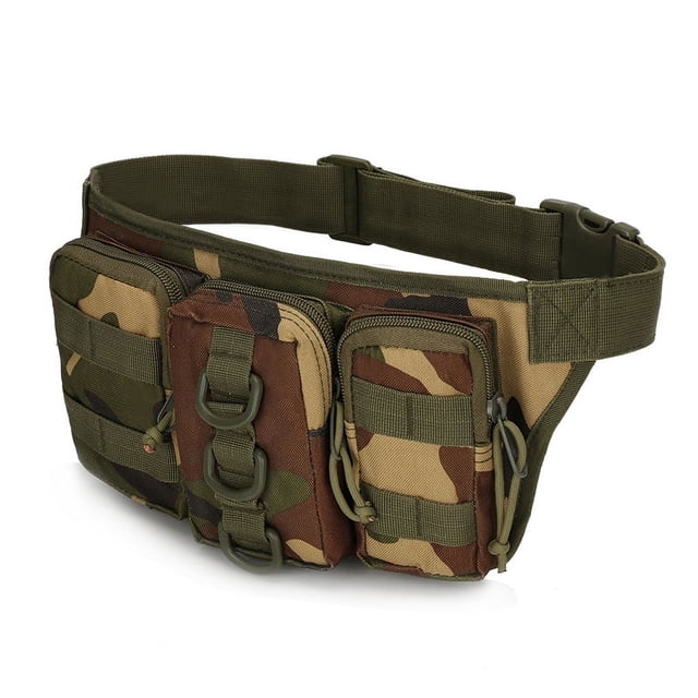 Riñonera pequeña triple para entrenamiento táctico de aventura, camuflaje, impermeable, para exteriores, montañismo, ciclismo y deportes