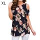 thumbnail image 2 of Guardurnaity Camiseta con estampado de cuello y hombros descubiertos para mujer Prendas para la parte del cuerpo peonía azul SG, 2 of 6