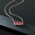 thumbnail image 4 of Gem Stone King 3.00 Ct Oval Pink Tourmaline 18K Rose Gold Plated Silver Necklace, 4 of 4