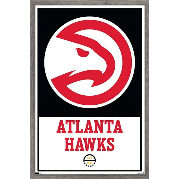 NBA Atlanta Hawks - Logo 21 Wall Poster, 14.725" x 22.375", Framed