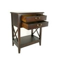 thumbnail image 3 of Nightstand with 2 Drawers and Criss Cross Sides, Espresso Brown- Saltoro Sherpi, 3 of 5
