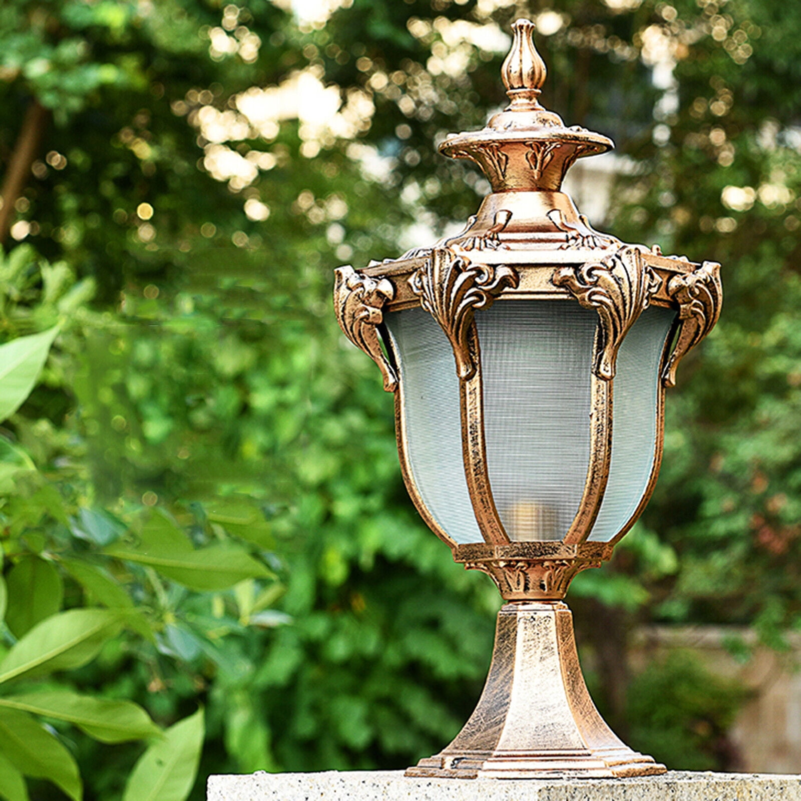 Miumaeov Vintage Outdoor Pillar Light Latern Lamp Patio Post Pole Lamp Waterproof Yard Gate Garden Lighting Fixture