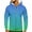 Blue, variant on Mens Fashion Zipper Up Hoodies Gradient Color Hooded Collar Pullover Long Sleeve Hoodie Sweatshirt With Kanga Pocket Olive Green