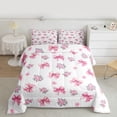 thumbnail image 2 of jejeloiu Kawaii Flower Floral Twin Comforter Sets,Cute Bowknot Ribbon Bedding Set For Girls Teens Reversible 2pcs, 2 of 8