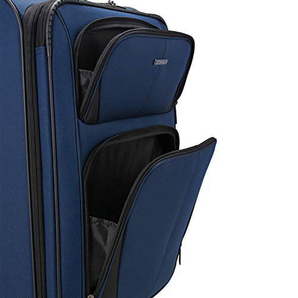 U.S. Traveler Aviron Bay Expandable Softside Luggage Set with Spinner Wheels, Navy, 3-Piece (23/27/31)