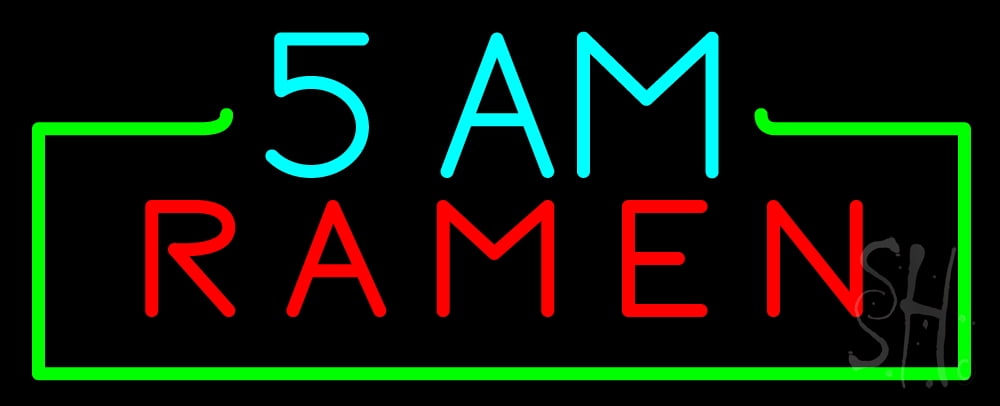 5 Am Ramen LED Neon Sign 10 x 24 - inches, Clear Edge Cut Acrylic ...