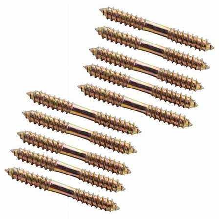 M8 x 70mm Double Ended Wood to Furniture Fixing Dowel Screw 10Pcs