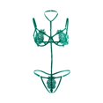 thumbnail image 4 of Gibobby Conjunto de lencería Ropa Interior Sexy con Cuello En V para Mujer, Lencería Sexy, Ropa Interior con Cordón Sin Espalda De Lencería(Verde, XG), 4 of 5
