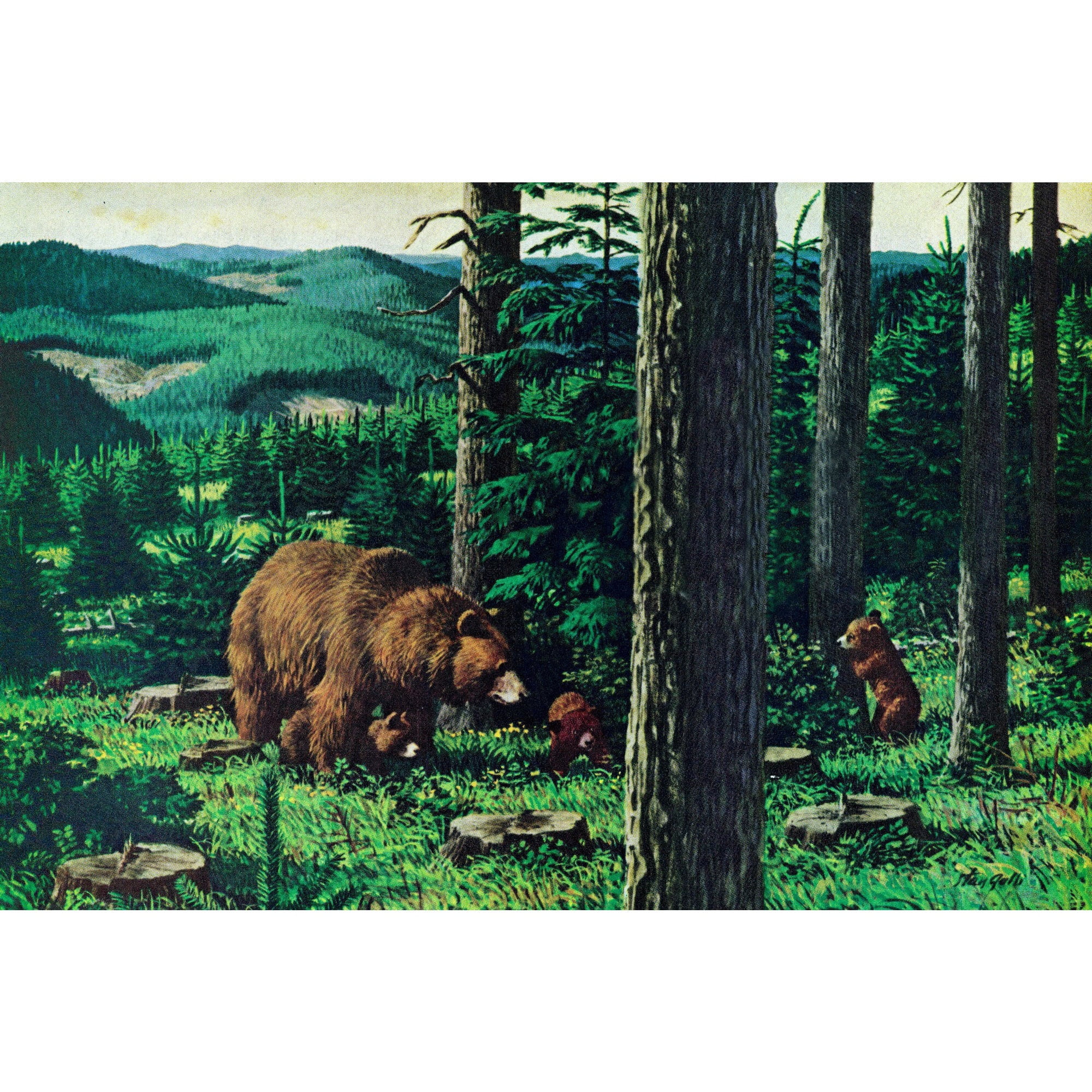 Marmont Hill "Mama and Cubs" Painting Print on Wrapped Canvas