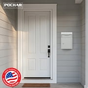 POCHAR Metal Drop Box Locking Cabinet Mailbox Secure Anti-Theft Wall Mounting Kit for Mail Deposit Key Return White