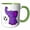 Green/White, variant on 3drose, Cute Funny Baby Purple Elephant Playing Soccer or Football, 11oz Mug
