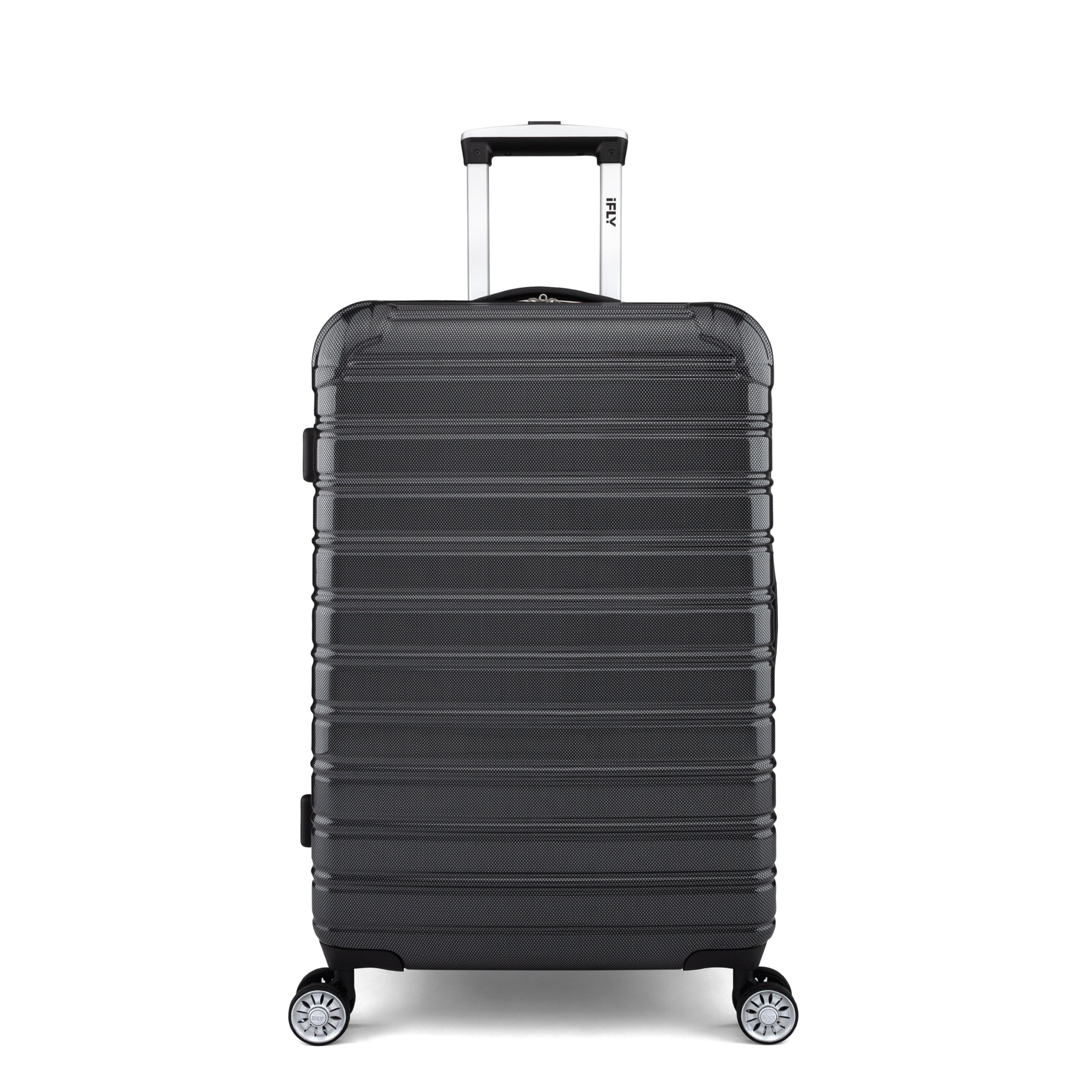 iFLY Hardside Fibertech Luggage 24" Checked Luggage, Black