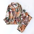 thumbnail image 3 of Pijama de viscosa de manga larga para mujer, traje de dormir largo de talla grande 3XL, ropa de dormir para el hogar, primavera y verano, 100%, 3 of 4