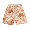 thumbnail image 2 of kingque Men Beach Shorts Elastic Waist Bottoms Floral Print Summer Short Pants Hawaiian Beachwear Holiday, 2 of 4
