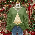 thumbnail image 2 of Christmas Sweatshirts for Women Round Neck Pleated Long Sleeves Christmas Tops Xmas Graphic Christmas Tree Print Christmas Shirts Tops, 2 of 5