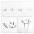 thumbnail image 3 of Dual Hooks Zinc Alloy Hook Coat Hat DIY Robe Hooks Clothes Hanger Holder w Screws 12pcs, Silver Tone, 3 of 7