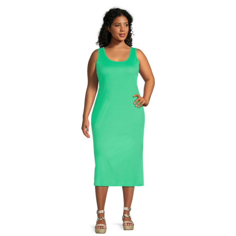 erektion snorkel beskydning Terra & Sky Women's Plus Size Knit Ribbed Tank Dress, 2 Pack - Walmart.com