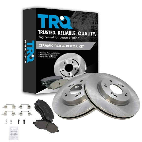 TRQ Front Ceramic Brake Pads & Rotor Kit Set Fits Select Dodge Mitsubishi Car SUV