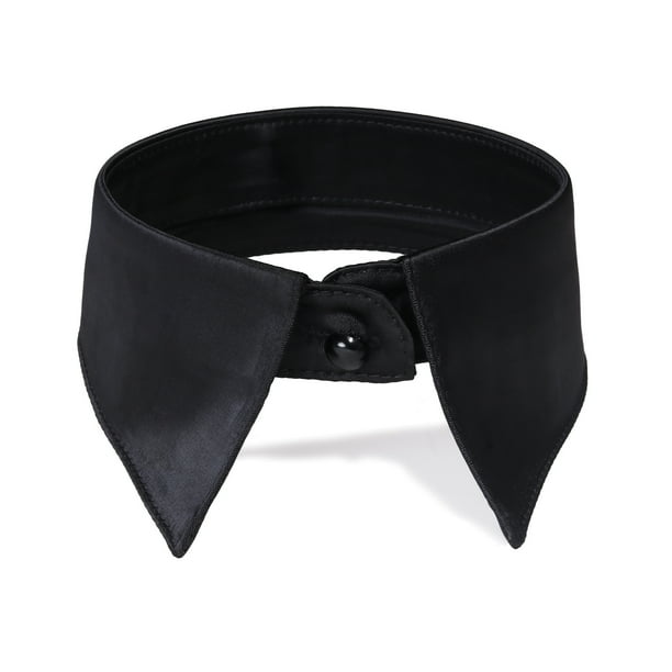 Cuello falso para mujer, cuello puntiagudo de satén para suéteres y vestidos
