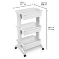 thumbnail image 3 of Sterilite 3 Tier Utility Rolling Organization Cart Storage Bins, 12 Pack, 3 of 10