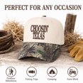 thumbnail image 5 of CHOOSIN' TEXAS Letter Embroidered Color Block Trucker Hat Unisex Adjustable Cotton Breathable Fashion Cap for Travel Daily Wear,Beige camouflage,1 pcs, 5 of 5