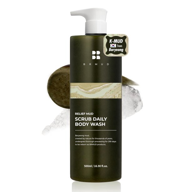 EXFOLIANTE DE BARRO ALIVIO LAVADO DIARIO | Gel exfoliante suave para el cuerpo con polvo de barro para pieles propensas a las erupciones | Gel de ducha coreano exfoliante corporal de baño exfoliante p