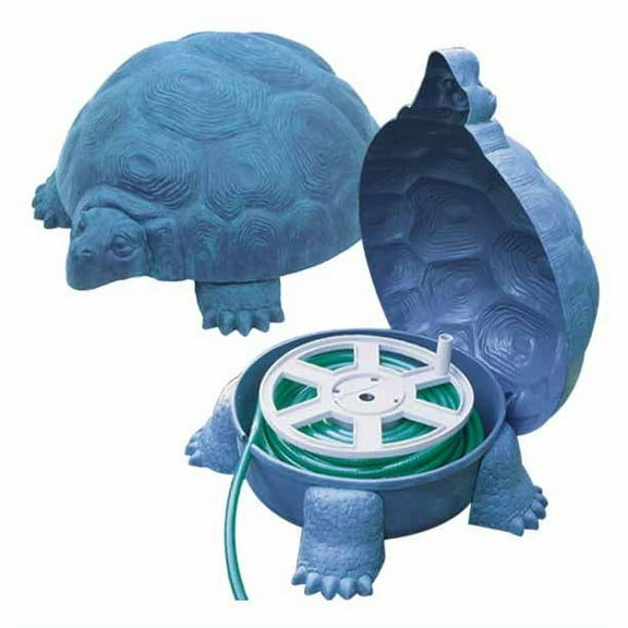 Emsco Group 'DARWIN' Galapagos Tortoise Decorative Hose-Hider with Reel for 100 Ft Garden Hose, Patina Finish