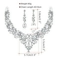 thumbnail image 6 of Fiaya Women Rhinestones Pearl Jewelry Set of 3, Artificial Crystal Zirconia Earrings Necklace Set, Jewelry Accessories for Women Anniversary Gift (D), 6 of 7